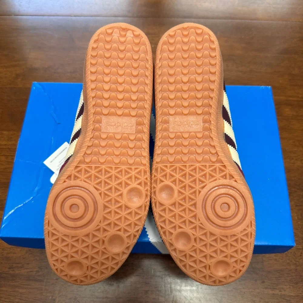 Adidas Samba OG W Women Size 7.5 Maroon Crew White Gold Metallic ID0477 Gum Sole - Picture 6 of 6